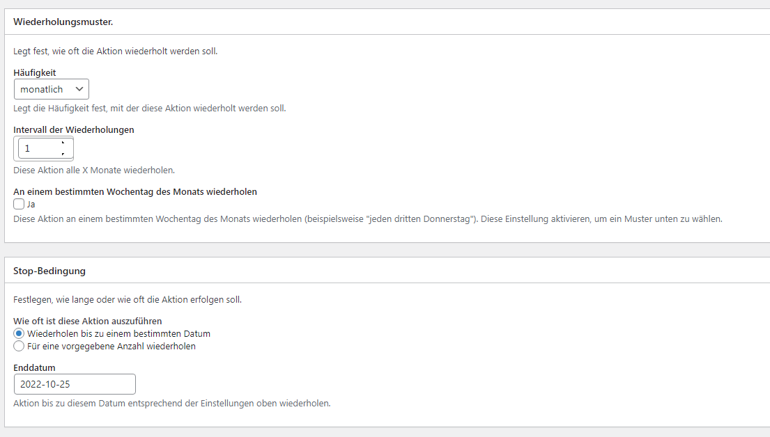 Timed Content Regeln