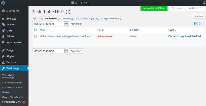 WordPress Plugin Broken Link Checker