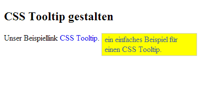 einen einfachen CSS Tooltip gestalten